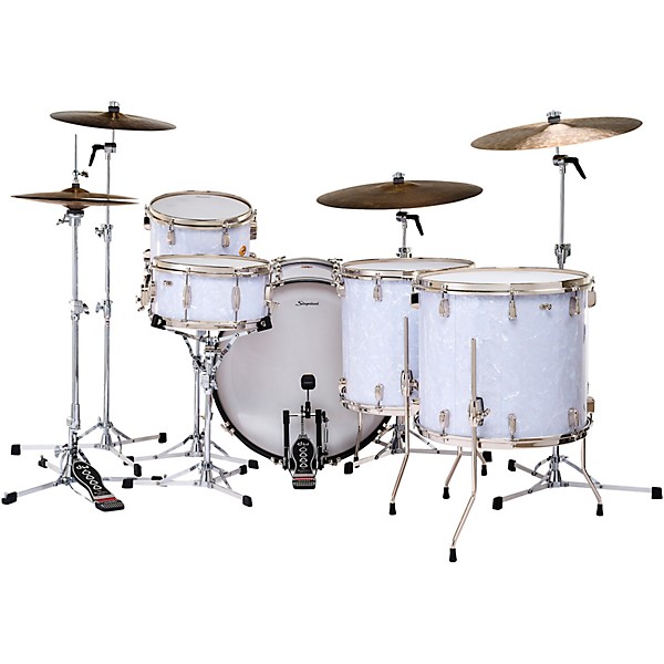 Slingerland Radio King 5-Piece Shell Pack With 24" Bass Drum and Snare White Marine Pearl