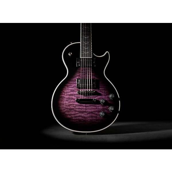 Epiphone Les Paul Custom Bats in Flight Electric Guitar - Dark Purple Burst