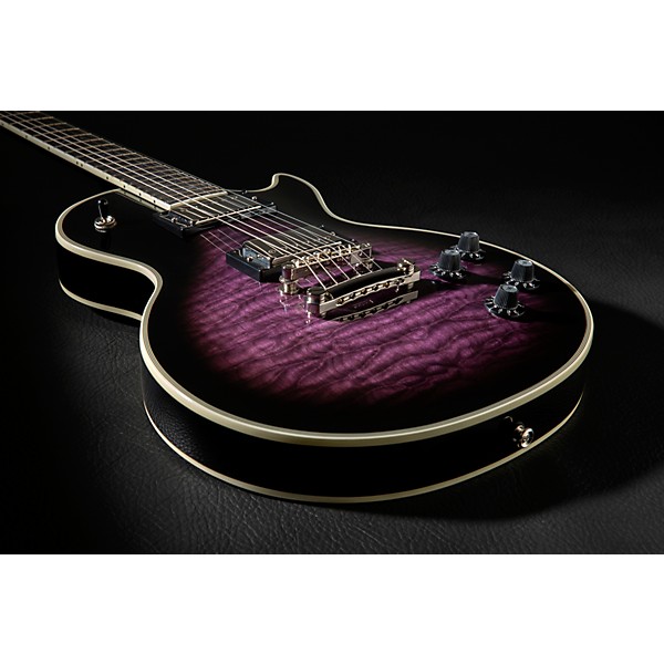Epiphone Les Paul Custom Bats in Flight Electric Guitar - Dark Purple Burst