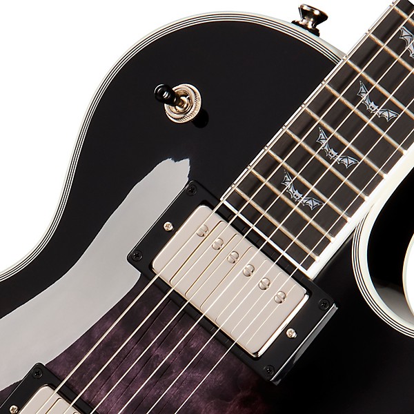 Epiphone Les Paul Custom Bats in Flight Electric Guitar - Dark Purple Burst