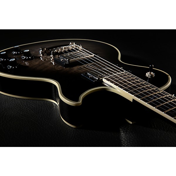 Epiphone Les Paul Custom Bats in Flight Electric Guitar - Transparent Ebony Burst