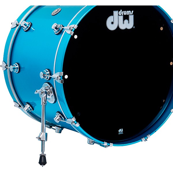 DWe 5-Piece Complete Kit Bundle with Roland Cymbals and DW Hardware Laser Blue Metallic Lacquer