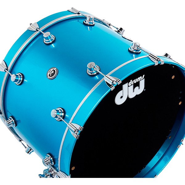 DWe 5-Piece Complete Kit Bundle with Roland Cymbals and DW Hardware Laser Blue Metallic Lacquer