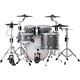 DWe 5-Piece Complete Kit Bundle with Roland Cymbals and DW Hardware Black Galaxy Finish Ply
