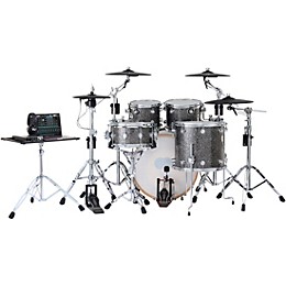 DWe 5-Piece Complete Kit Bundle with Roland Cymbals and DW Hardware Black Galaxy Finish Ply