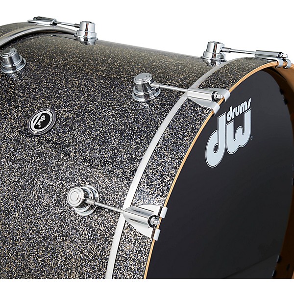 DWe 5-Piece Complete Kit Bundle with Roland Cymbals and DW Hardware Black Galaxy Finish Ply