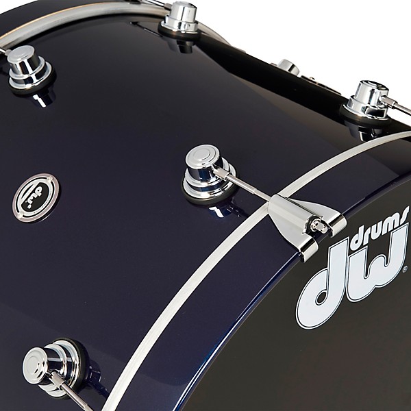 DWe 5-Piece Complete Kit Bundle with Roland Cymbals and DW Hardware Midnight Blue Metallic Lacquer