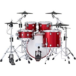 DWe 5-Piece Complete Kit Bundle with Roland Cymbals and DW Hardware Black Cherry Metallic Lacquer