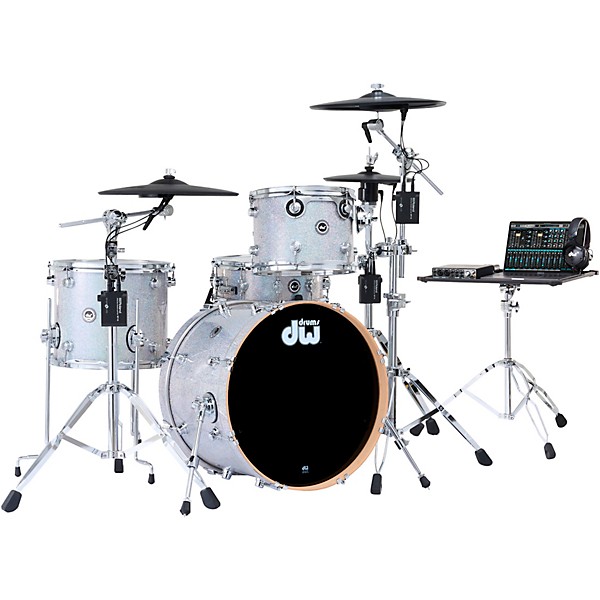 DWe 4-Piece Complete Kit Bundle with Roland Cymbals and DW Hardware Diamond Nebula Finish Ply