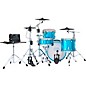 DWe 4-Piece Complete Kit Bundle with Roland Cymbals and DW Hardware Laser Blue Metallic Lacquer