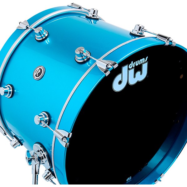 DWe 4-Piece Complete Kit Bundle with Roland Cymbals and DW Hardware Laser Blue Metallic Lacquer