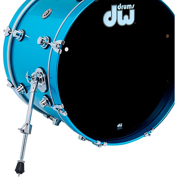 DWe 4-Piece Complete Kit Bundle with Roland Cymbals and DW Hardware Laser Blue Metallic Lacquer