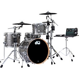 DWe 4-Piece Complete Kit Bundle with Roland Cymbals and DW Hardware Black Galaxy Finish Ply