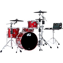 DWe 4-Piece Complete Kit Bundle with Roland Cymbals and DW Hardware Black Cherry Metallic Lacquer