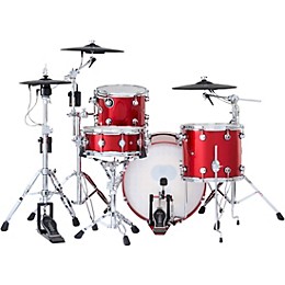 DWe 4-Piece Complete Kit Bundle with Roland Cymbals and DW Hardware Black Cherry Metallic Lacquer
