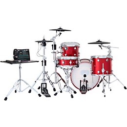 DWe 4-Piece Complete Kit Bundle with Roland Cymbals and DW Hardware Black Cherry Metallic Lacquer