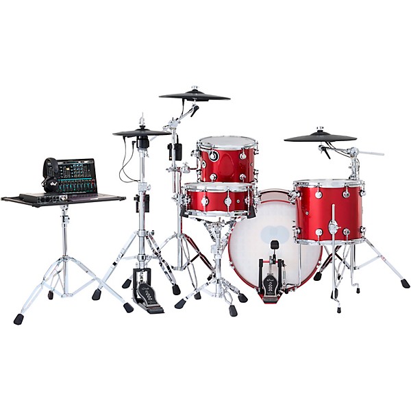 DWe 4-Piece Complete Kit Bundle with Roland Cymbals and DW Hardware Black Cherry Metallic Lacquer