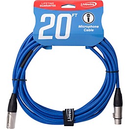 Livewire Braided XLR Microphone Cable 20 ft. Electric Blue
