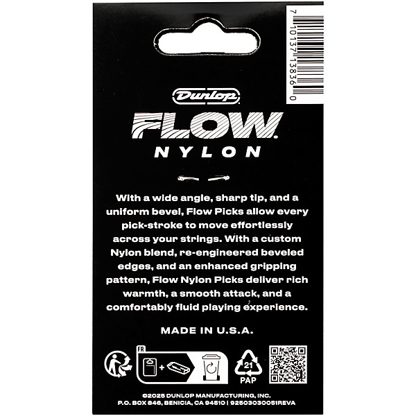 Dunlop Flow Nylon Guitar Picks .60 mm 12 Pack