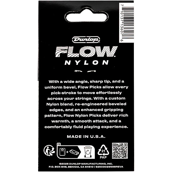 Dunlop Flow Nylon Guitar Picks .73 mm 12 Pack