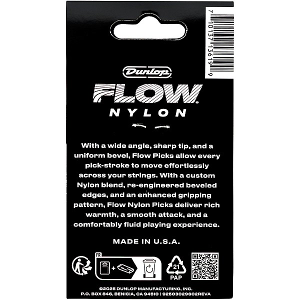 Dunlop Flow Nylon Guitar Picks 1.25 mm 12 Pack