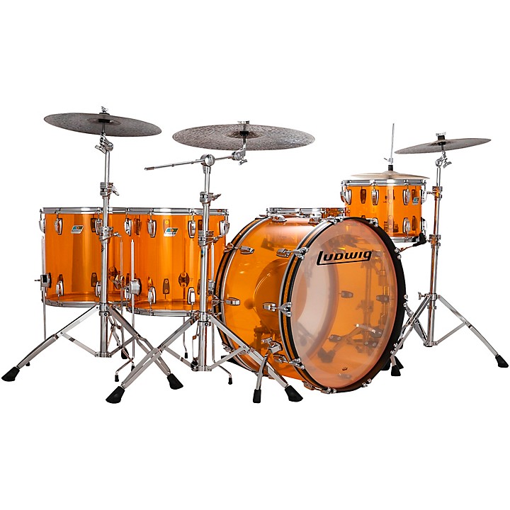Ludwig Vistalite Zep 4-Piece Drum Shell Pack - Amber | Guitar Center
