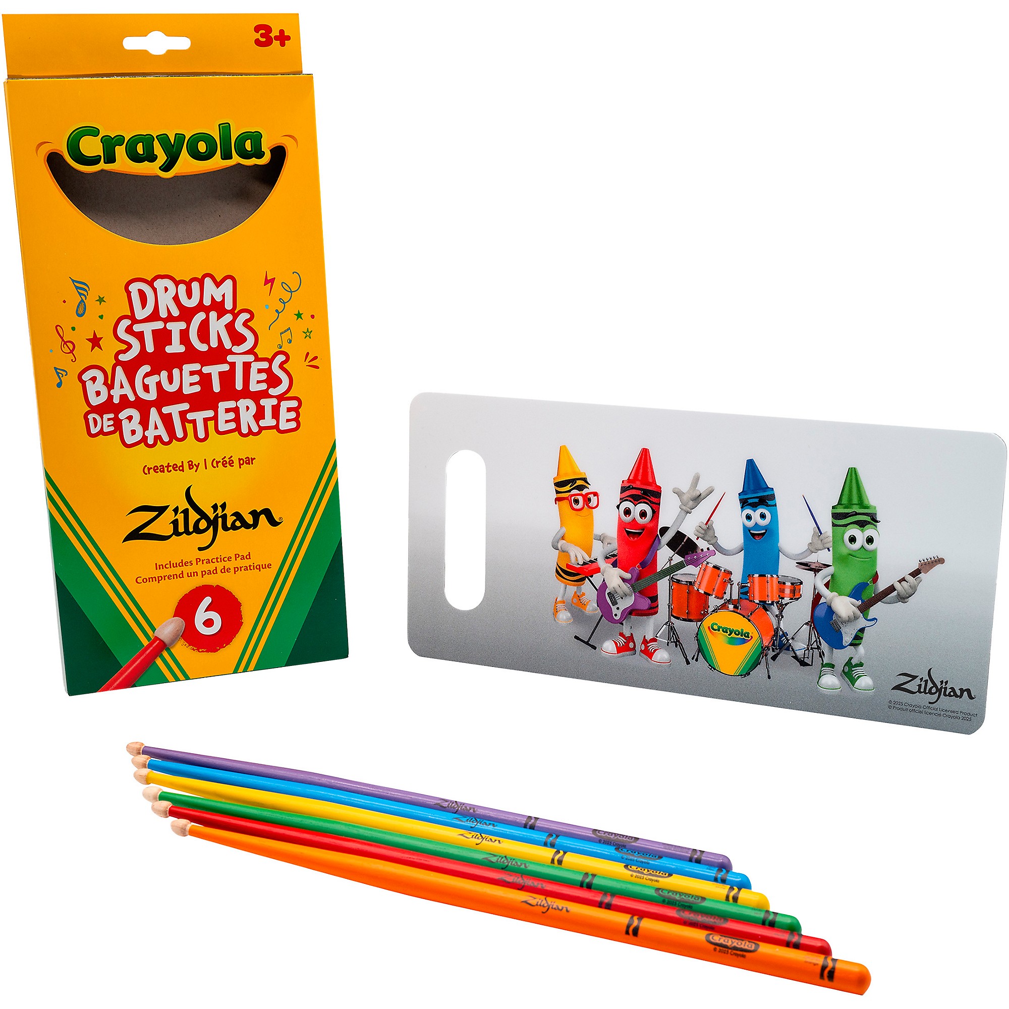 Zildjian Crayola Kidstick Drumstick Pack with Practice Pad