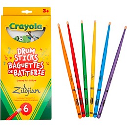 Zildjian x Crayola Pack, 6 Kids Drum Sticks & Practice Pad