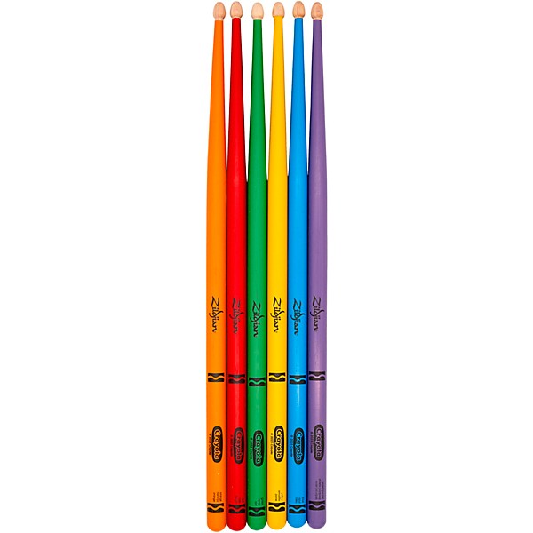 Zildjian x Crayola Pack, 6 Kids Drum Sticks & Practice Pad