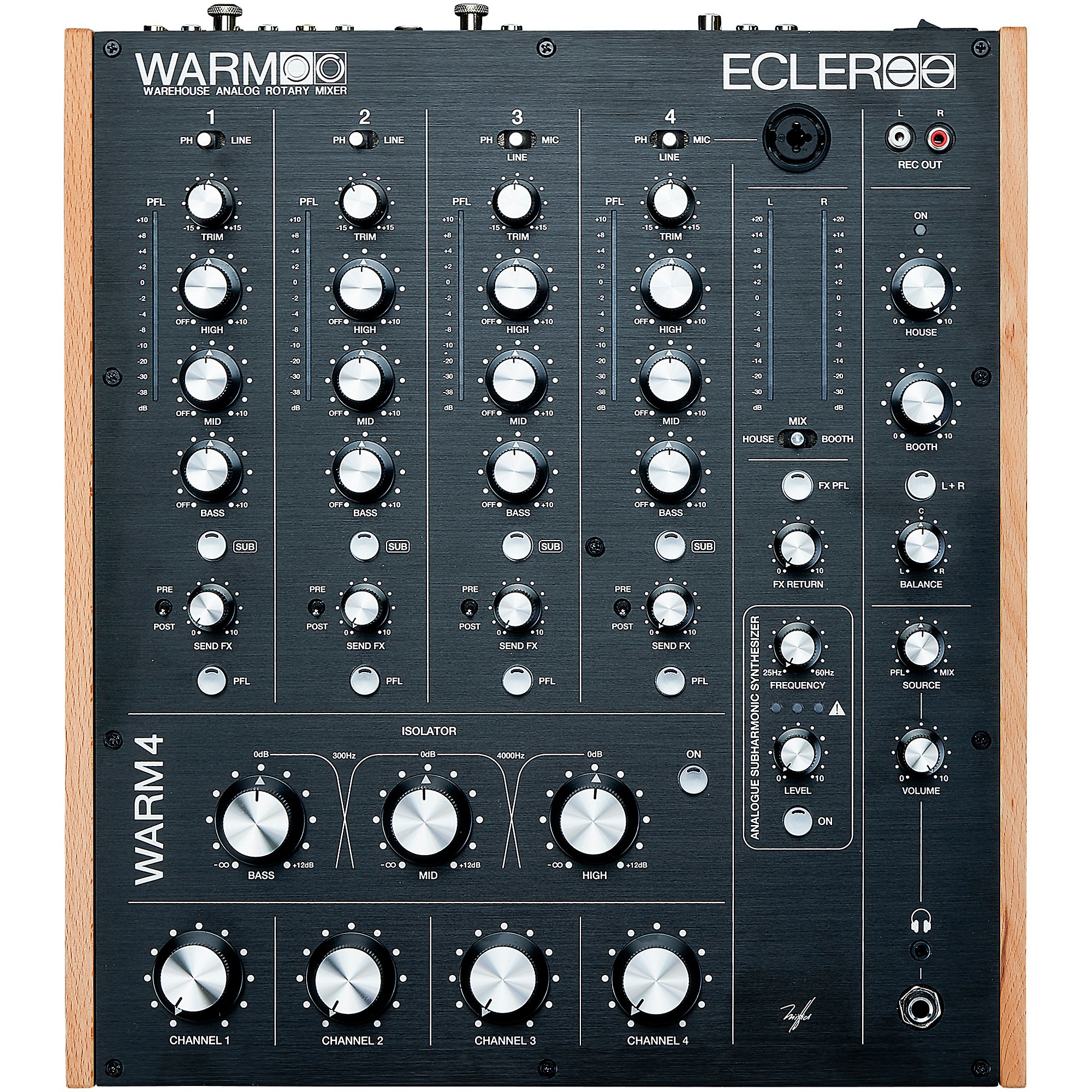 ECLER WARM4 4chロータリーミキサー Ecler WARM4 4-Channel Analog Rotary Mixer | Guitar Center