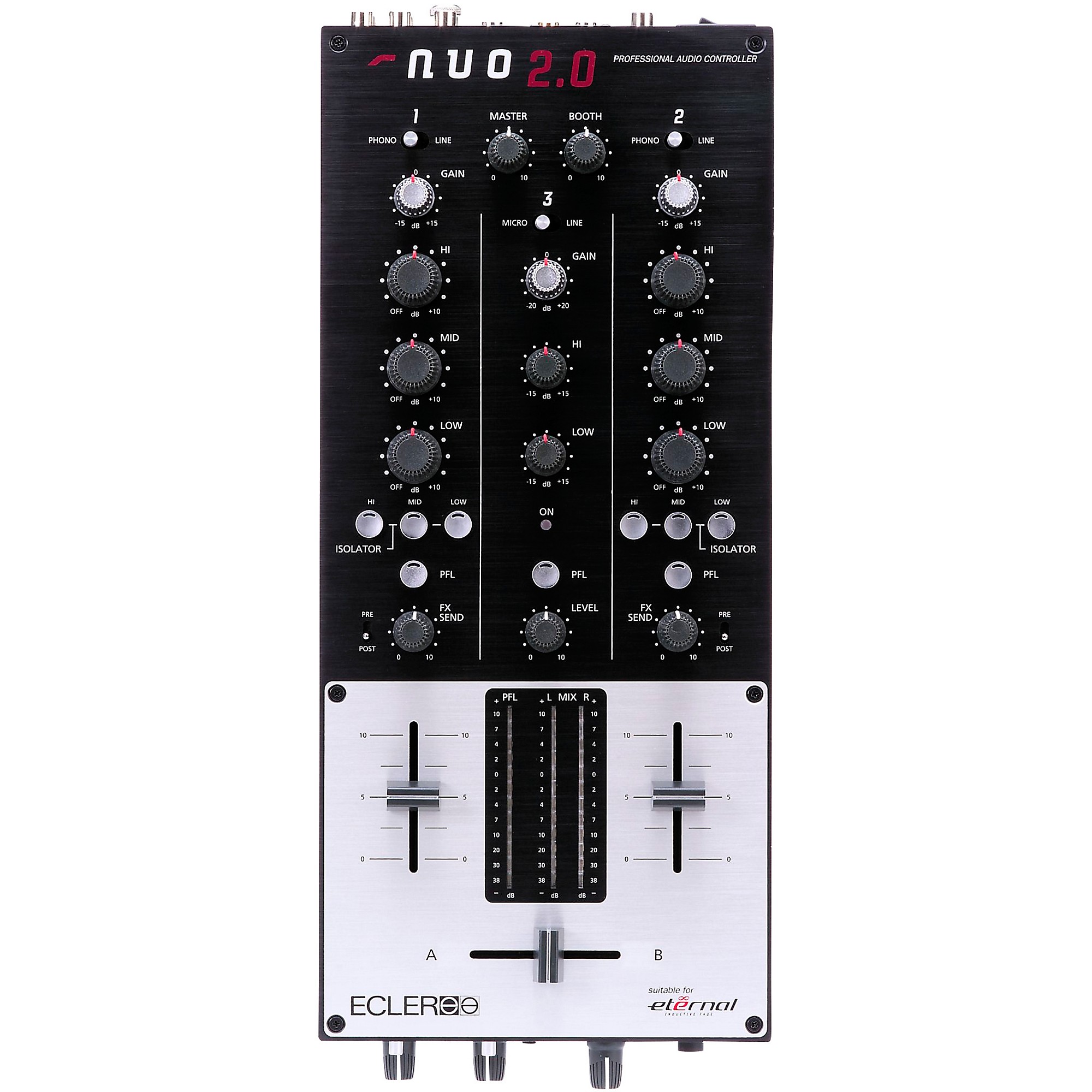 Ecler (エクラー) nuo 2.0 2ch DJミキサー Ecler NUO 2.0 2-Channel Analog Mixer | Guitar Center
