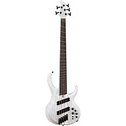 Ibanez BTB865MS 5-String Multi Scale Electric Bass Guitar Transparent White Flat