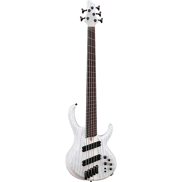 Ibanez BTB865MS 5-String Multi Scale Electric Bass Guitar Transparent White Flat
