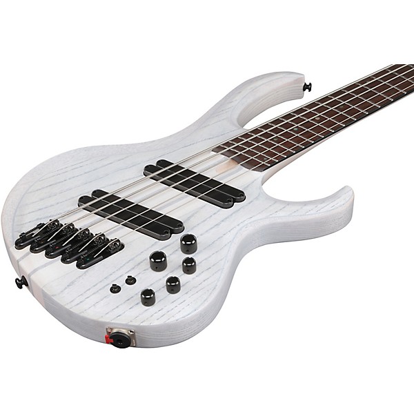 Ibanez BTB865MS 5-String Multi Scale Electric Bass Guitar Transparent White Flat