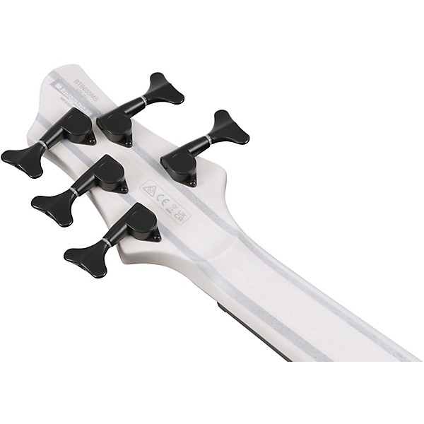 Ibanez BTB865MS 5-String Multi Scale Electric Bass Guitar Transparent White Flat