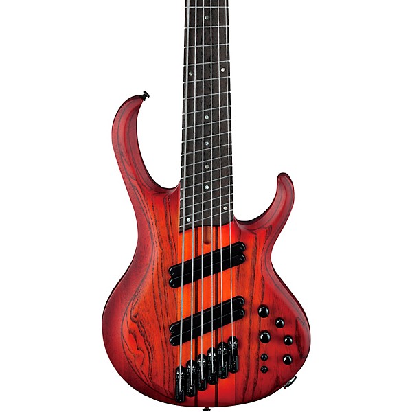 Ibanez BTB866MS 6-String Multi Scale Electric Bass Guitar Brown Topaz Burst Flat