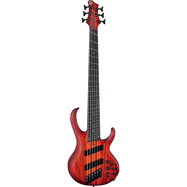 Ibanez BTB866MS 6-String Multi Scale Electric Bass Guitar Brown Topaz Burst Flat