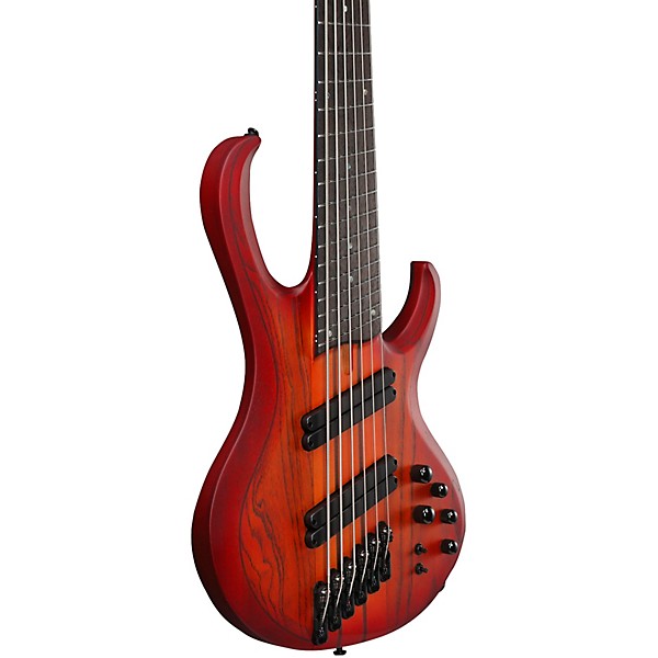 Ibanez BTB866MS 6-String Multi Scale Electric Bass Guitar Brown Topaz Burst Flat