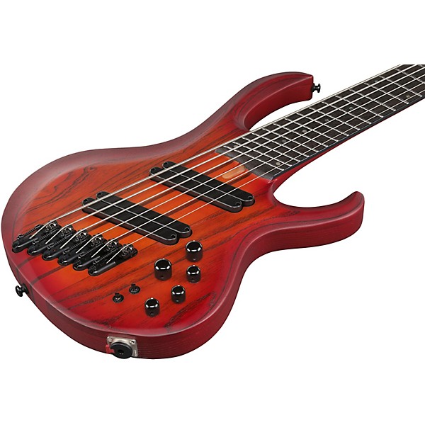 Ibanez BTB866MS 6-String Multi Scale Electric Bass Guitar Brown Topaz Burst Flat