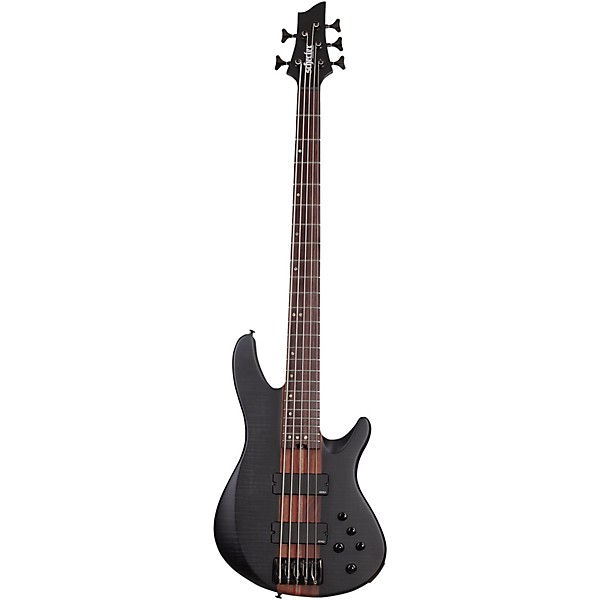 Schecter Guitar Research Charles Berthoud CB-5 5-String Electric Bass Guitar See Thru Black Satin