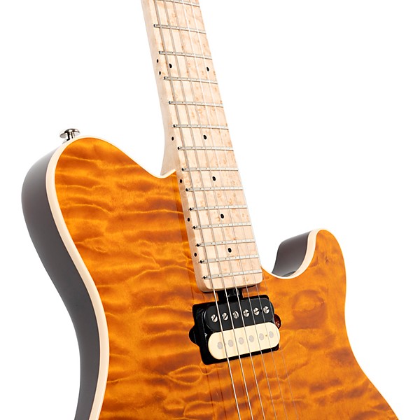 Ernie Ball Music Man Axis Premium One Piece Quilt Top Electric Guitar Translucent Gold