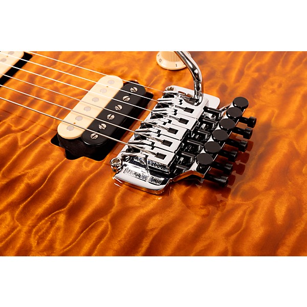 Ernie Ball Music Man Axis Premium One Piece Quilt Top Electric Guitar Translucent Gold