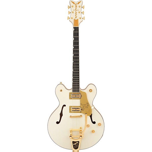 Gretsch Guitars Falcon Center Block LTD Double-Cut with String-Thru Bigsby Electric Guitar Vintage White