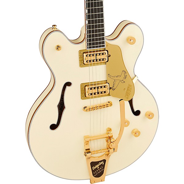 Gretsch Guitars Falcon Center Block LTD Double-Cut with String-Thru Bigsby Electric Guitar Vintage White