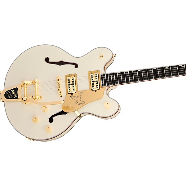 Gretsch Guitars Falcon Center Block LTD Double-Cut with String-Thru Bigsby Electric Guitar Vintage White