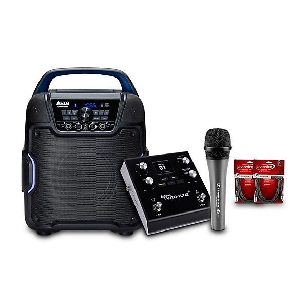 HeadRush VX5 AutoTune Pedal Bundle With Sennheiser e 835 Mic, Alto Uber FX MKII Portable Speaker & Two 15' Livewire Essent...