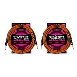 Ernie Ball Braided Instrument Cable Straight/Straight 2-Pack 10 ft. Pumpkin Pie