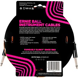Ernie Ball Braided Instrument Cable Straight/Straight 2-Pack 10 ft. Pumpkin Pie