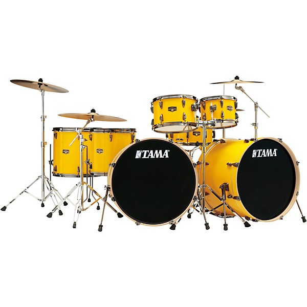 TAMA Imperialstar 7-Piece Double Bass Drum Set With Black Nickel Hardware Electric Yellow