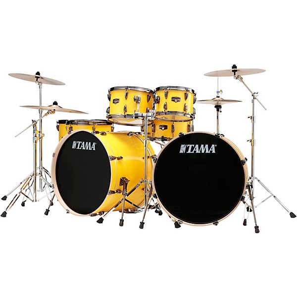 TAMA Imperialstar 7-Piece Double Bass Drum Set With Black Nickel Hardware Electric Yellow